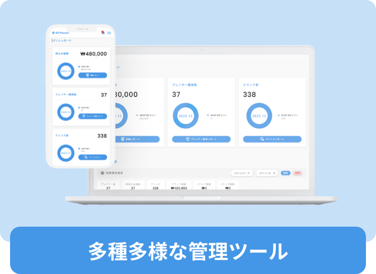 多種多様な管理ツール